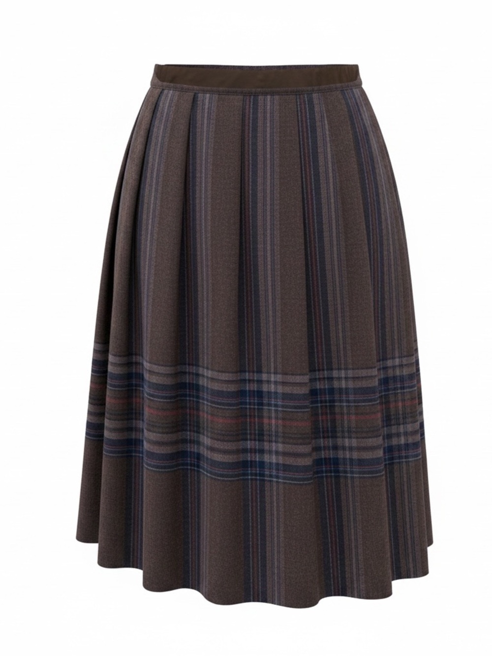 Vintage Pendleton 100% Virgin Wool Midi Plaid Skirt Purple Made in U.S.A. No Sz - Picture 2 of 11